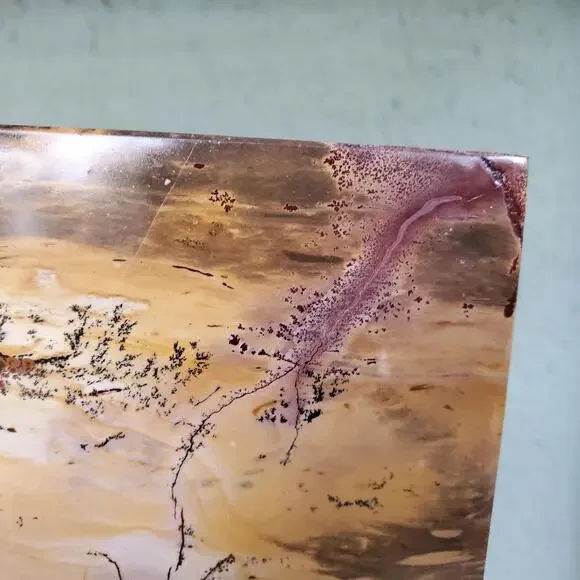 Picture Story Jasper Pink Pastel Dendritic Crystal Tile Slab 970 grams